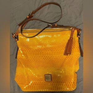 Dooney & Bourke Yellow and Brown Crossbody Bag